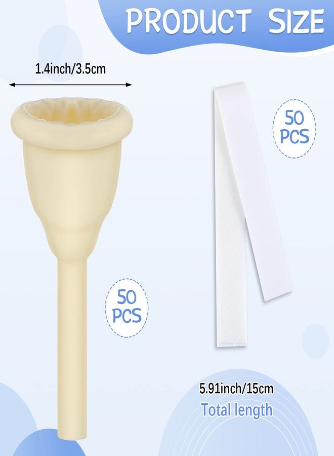 LEIFIDE 50 Pieces Urinal Bag Male External Catheter with Fixer Rubber External Catheter for Men and Incontinence People (35 mm) - Image 2